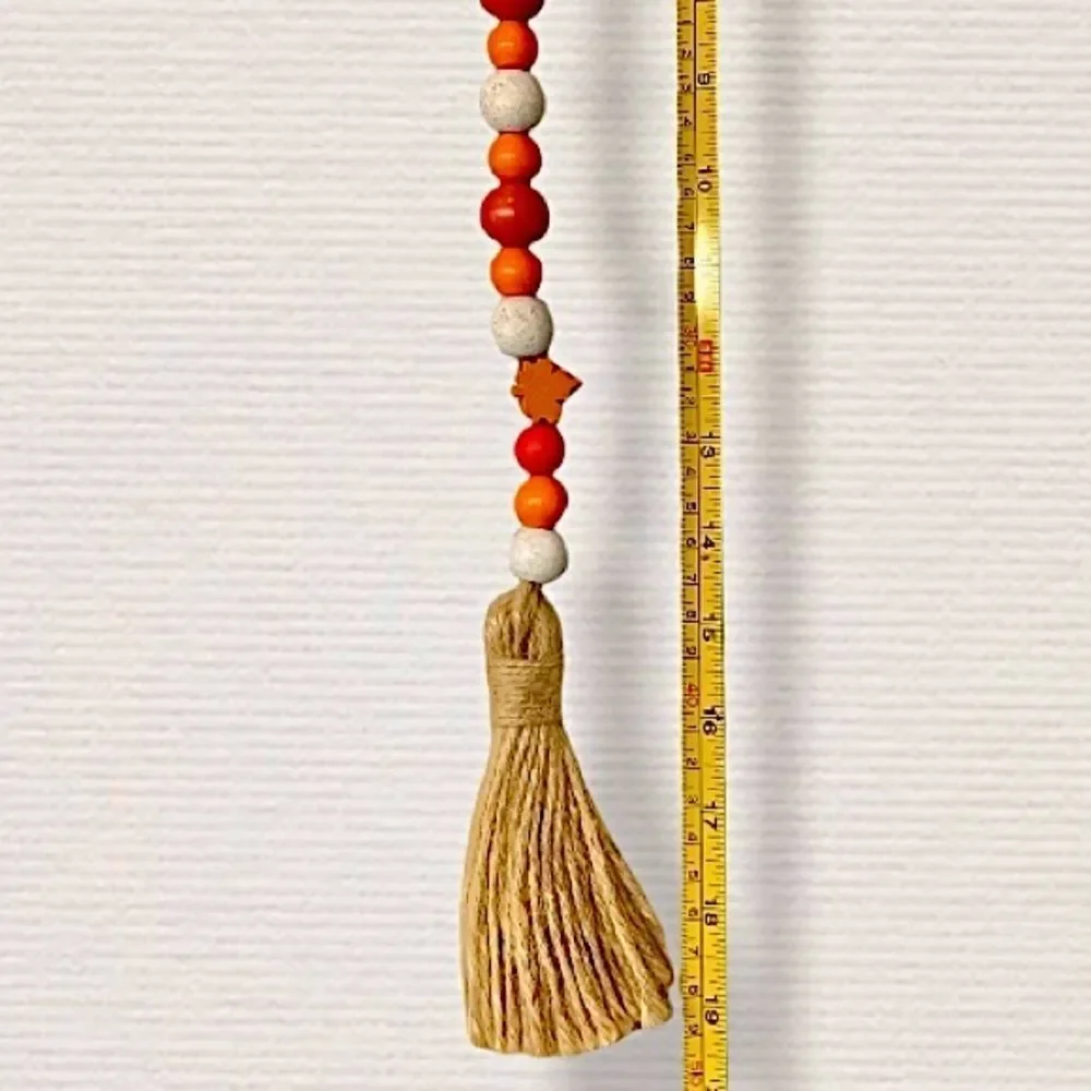 NEW Wood Bead Garland with Tassels